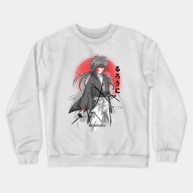 Kenshin Redmoon Crewneck Sweatshirt by stingi